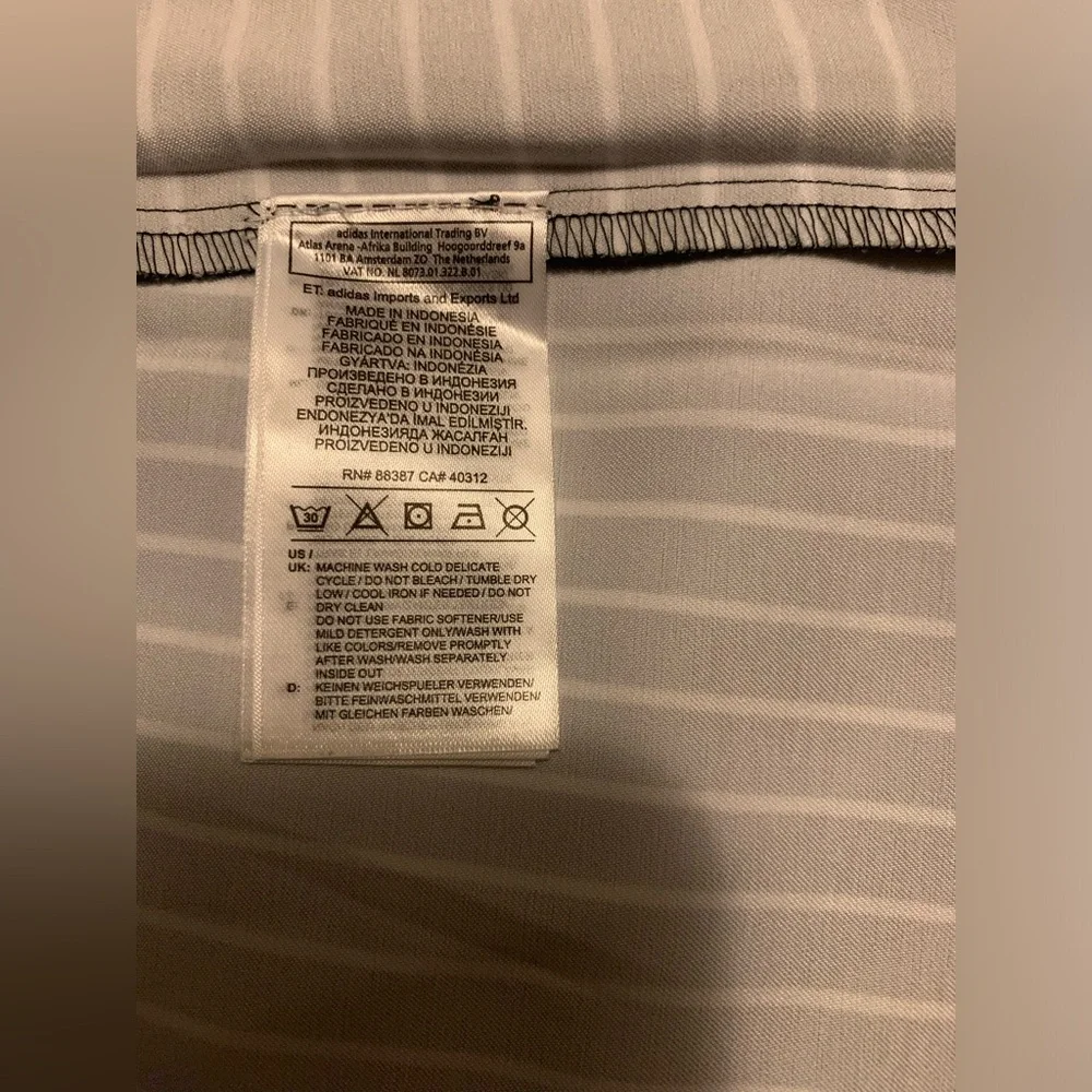 ✨⚡️💥Adidas Trefoil Originals Satin Black White Striped Tee Dress - Picture 11 of 15